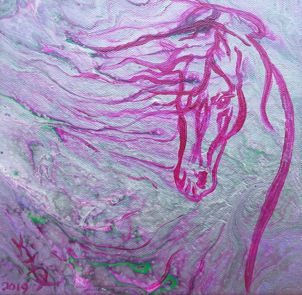 "Purple Horse Patronus" Art Print from my Original Work 8" x 8" Acid Free Stock